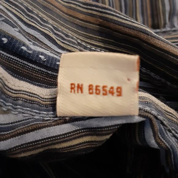 Tommy Bahama Long Sleeve Button Shirt Blue Brown Tan Large - Picture 3 of 9